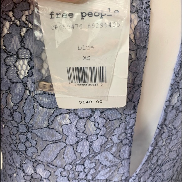 FREE PEOPLE BABY BLUE TELL TALE HEART LACE DRESS - Picture 9 of 10